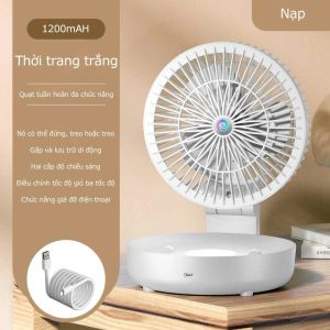 Quạt tích điện để bàn treo tường - dung lượng 1200mAh sử dụng tới 6hcó thể treo trên tường cho gia đình - LAZYL