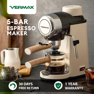 Vermax Potable Coffee Maker 5 Cups 5Bar Mini Coffee Machine Italy Espresso Machine Milk foam smooth