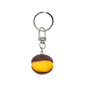 Rubber Roasted Chestnut Keychain Miniature Simulation Artwork For Everyday Use Functional Decorative Accessory