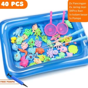 Bộ đồ chơi câu cá kèm bể phao cần câu cho bé- đồ chơi câu cá từ tính tốt đồ chơi vui nhộn cho trẻ em