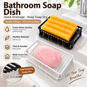 Self Draining Soap Holder Bathroom Soap Dish Shower Soap Box Drainage Tray Keep Soap Dry Non Slip Bathroom Kitchen Accessories
