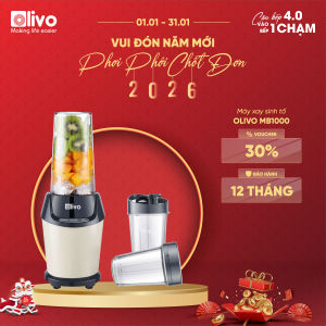 Máy Xay Sinh Tố OLIVO MB1000 – Ba Cốc Xay Linh Hoạt – Xay Đá Bào Xay Sinh Tố Smoothie Đồ Ăn Dặm Cho Bé Xay Đồ Khô – Công Suất Lớn 1000W