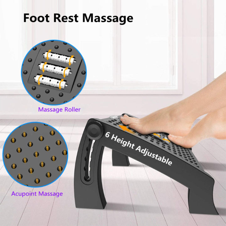 Adjustable Footrest Office Foot Rest Stool Creative Massaging Function