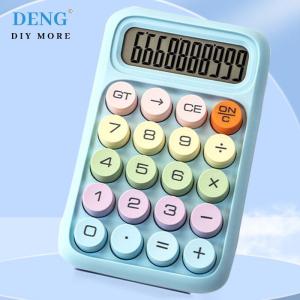 【Special price】Deng Mechanical Buttons Retro Typewriter Calculator Stationery Large Screen Vintage Gradient Color Calculator Easy To Use Portable