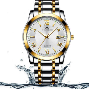 Đồng hồ nam Crnaira fourronf128 lịch ngày sang trọng không thấm nước 3ATM dây hợp kim thép không gỉ