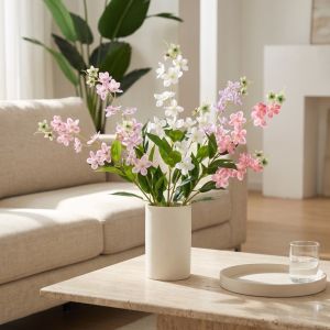 SIRENXI 98cm 3858in Cành hoa nhài nhân tạo Cảm giác như thật Nhựa Hoa giả Trang trí bình hoa tự làm Làm thủ công Hoa lụa hoa táo Trang trí văn phòng tại nhà