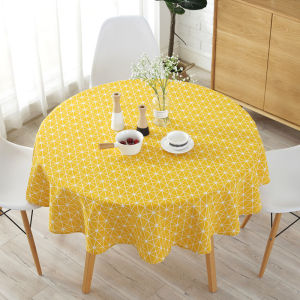 Round Table Cloth Cotton Linen Circular Dining Table Cloth Nordic Style Printed Decorative Tablecloth
