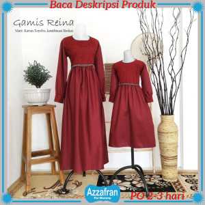 Gamis Reina | Baju Brokat Couple Anak Perempuan dan Dewasa | Seragam Lebaran Toyobo Terbaru Murah