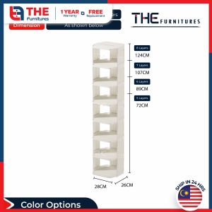 THE L28-74cm (5-8 Layers) Modern Design Multipurpose Bathroom Living Room Shoes Storage Rack Shelf