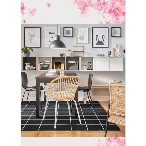 IKEA SVALLERUP Rug flatwoven in/outdoor black/white200x200 cm I