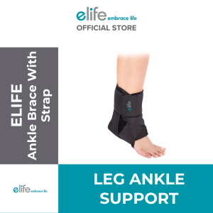 elife Ankle Brace With Strap (Leg Ankle Support) [E-AN043B /MAN0041] (1 Pcs)