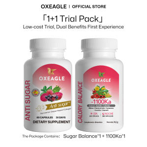 Oxeagle Metabolism Support & Skin Health Bundle | 1100kcal Daily Energy Balance + Anti-Glycation Sugar Blocker | Herbal Formula from Spain