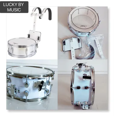 กลองสแนร์พาเหรดเดินแถว (Snare Drum) ขนาด 14 นิ้ว ถังยาว / ถังสั้น พร้อมขาแขวนอลูมิเนียมแข็งแรง แถมฟรี+ไม้กลอง / ส่งด่วน มีปลายทาง