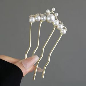 f4 Sirkam Sanggul Impor untuk Pesta Korean Fashion Crystal Hair Comb Rhinestone Updo Hairpin CPRM