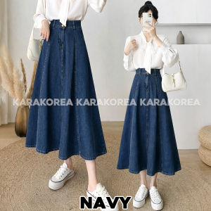 KARAKOREA 6065 Circle Pocket Denim Flare Skirt/rok jeans jumbo/ootd rok jeans/jeans wanita kece/jeans highwaist/rok jeans korean style/rok jeans wanita