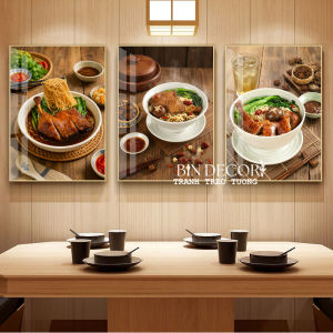 Tranh treo tường tráng gương mì vịt tiềm trang trí decor quán ăn nhà hàng