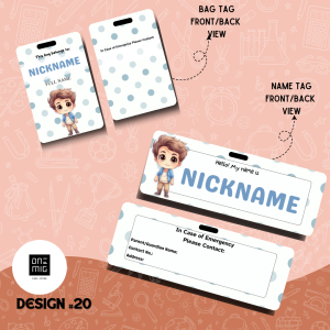 PERSONALIZED KIDDIE Bag Tag & Name Tag V1