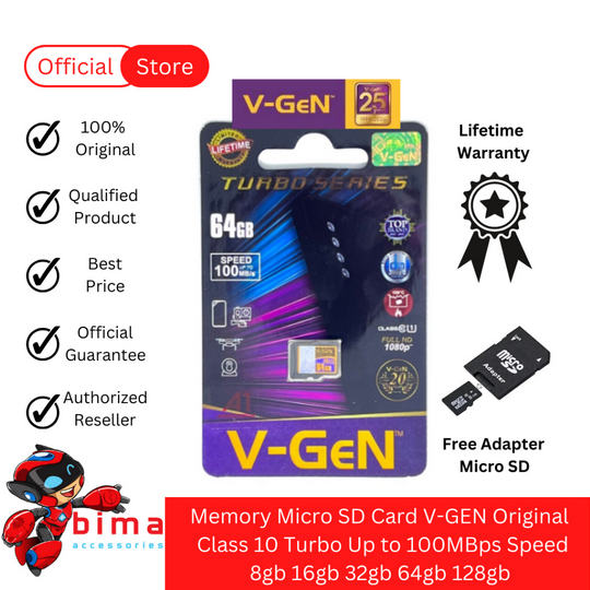 Memory Card VGEN Micro SD Card V-GEN Original 64GB Class10 Turbo