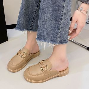 Free Shipping WomenS Summer New Style Soft-Soled Non-Slip Versatile Outdoor Beach Flat Slip-On Casual Half-Slipper Sandals
