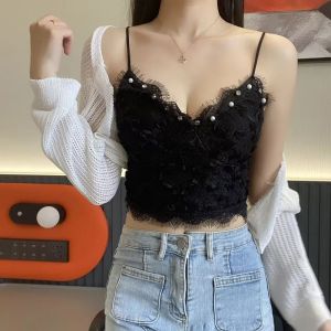 Áo Yếm Pháp Dây Đeo Mỏng Bờ Lưng Xinh Đẹp Ren Áo Ống Quần Lót Nữ Áo Quây Ngực Gợi Cảm Với Áo Lót Miếng Đệm Ngực