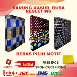 SARUNG KASUR COVER KASUR BUSA RESLETING SEMUA UKURAN BEBAS PILIH MOTIF + BONUS SPON CUCI