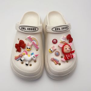Crocs Charms Shoes DIY Accessories 3D Sweater Pig M Bean Set Detachable Shoe Flower Shoe Buckle for Crocs