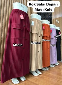 Nagita Rok Cargo knit kantong depan bahan knit ful kancing depan