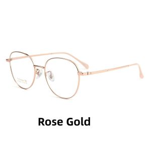 FIRADA Fashion Eyewear Frames Womens Retro Round Titanium Eyeglasses Optical Prescription Glasses Frame For Men Women BT064B