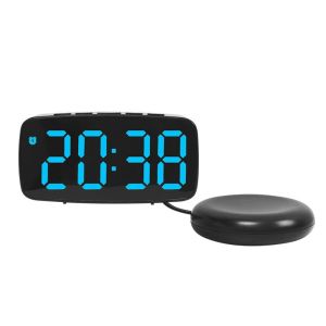 USECOAT Màn hình LED lớn Đồng hồ báo thức rung siêu lớn Độ sáng có thể điều chỉnh Nhựa Đồ trang trí bàn làm việc Sáng tạo Hiển thị nhiệt độ và ngày tháng Đồng hồ để đầu giường Phòng ngủ