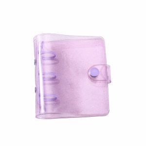 TSEVD เครื่องเขียนโรงเรียน แบบพกพา โปร่งใส หน้าโน๊ตบุ๊ค ใบหลวม กลิตเตอร์ การ์ดออแกไนเซอร์ คลิปหนีบกระดาษ 3 รู อัลบั้มรูป สมุดโน้ตปก