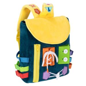 Busy Board - Toddler Backpack Strap Buckles and Learning Activity Toys - Develops fine motor skills and basic life skills - Learning lace-up shoes - Childrens travel toys - ideal gift for babies over 12 months of age