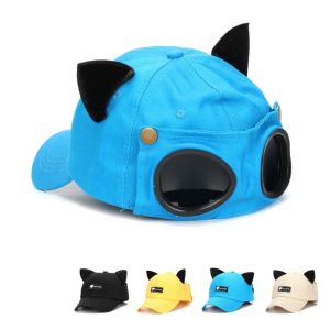 MARISSAWI Cat Ears Men Baseball Hat Reverse Wear Pilot Glasses Hats for Women Hip Hop Fishing Sun Visor Cap Outdoor