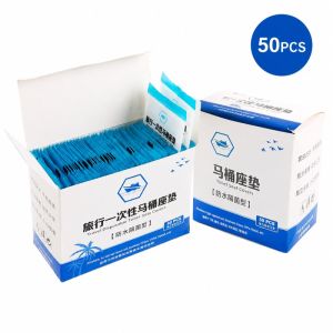 50Pcs Disposable Toilet Seat Cushion Waterproof Disposable Toilet Seat For Public Restroom