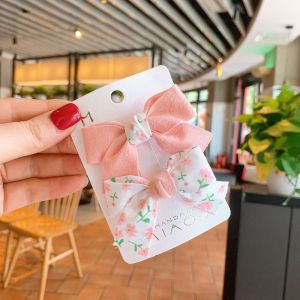 1 Set Sweet Candy Color Bow Hairpins for Girls Children Hair Clips Cute Floral Baby Girls Side Clips Accessories Headdress