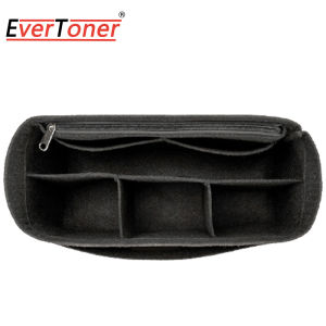 EverToner Felt Cosmetic Organizer Bag for GW DENIM TOTE BAG Women Inner Purse Bag Shaper Travel Makeup Insert Bag Liner Bag