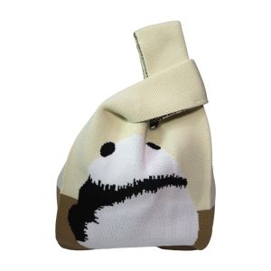 Charming Panda High Quality Knitted Handbag Korean Style Bag Wrist Bag
