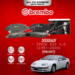 NISSAN 300ZX Z32 3.0 (1993 - 2000) FRONT (DEPAN) BREMBO BRAKE PAD 100% ORIGINAL AUTHENTIC PRODUCT (PRICE FOR 4 PCS)