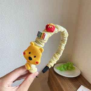 Korean Cartoon Princess Childrens Hair Bands Korean Style Fabric Pleated Headband for Kids Cute Girl Fashion Hair Accessories