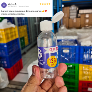 (80 PCS) Botol Fliptop 60 ml PET + Botol Plastik 60 ml Fliptop 8gr Botol Flip Top 60ml FREE BW