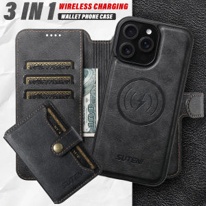 0930[Local Stock] Christmas Halloween 3 in 1 Detachable Wireless Charging magneticed Leather Wallet Phone Cover For iPhone 17 16 15 14 13 12 ProMax for MagsafeFlipCase h261009