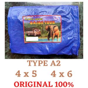 TERPAL PLASTIK A2 UK 4x5 4x6 BIRU SILVER BAHAN KOREA CAP GAJAH TRUK