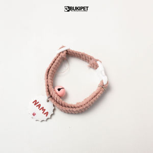 Kalung Kucing Custom Nama Bahan Nylon Stripe Murah - Buki Pet Corduroy Necklace
