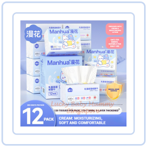 【Pure Care】 【12 packs/Box】Manhua Lotion Drawing Tissue/ 5-ply 600 Sheets Soft Moisturizing