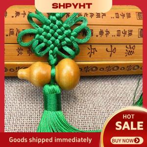 SHPYHT 1 cái bùa may mắn Mặt dây chuyền bầu phong thủy thắt nút Trung Quốc trang trí nhà xe hơi