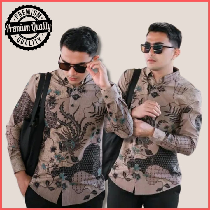 Baju Kemeja Batik Pria Lengan Panjang Modern Sekar Jagad | Batik Cowok ...