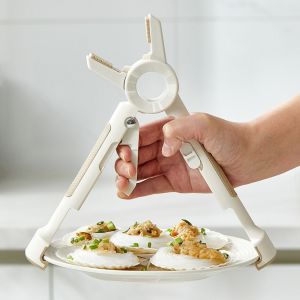 HJKL Non-Slip Anti Scalding Clip Heat-Resistant 2in1 Dish Lifter Clamp Thickened Ergonomic Anti-hot Bowl Plate Clips Baking Cooking