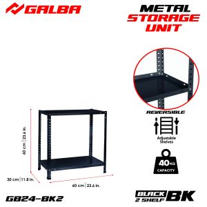 GB All-Metal Storage Shelves 3 4 and 5 Layers Set Light Steel Rack White/Black/Silver