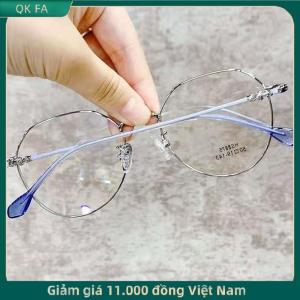 QK FA ✨ Cổ điển thanh lịch kim loại Vòng khung chống ánh sáng màu xanh kính phụ nữ cổ điển Retro bảo vệ mắt thời trang Kính