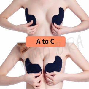 MOMO Strapless Gather Silicone Bra Breathable Mango Shape Self-Adhesive Reusable Invisible Push Up Bra Breast Pad Bra for Women