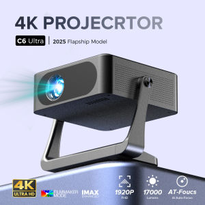 【HOT】FINTEX C6 Ultra Projector 1920P Full HD 4K playback 360 degree rotation standAndroid 9.0 700 ANSI 17000 lumens Autofocus/Motor-focus WiFi and BT 6.0 Seal machine 4 Calibration US plug Home theater projector | office projector | Teac